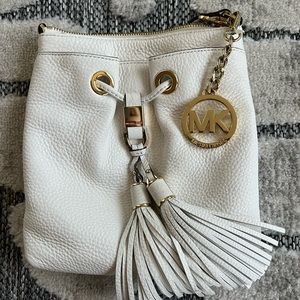 White Leather Michael Kors Satchel